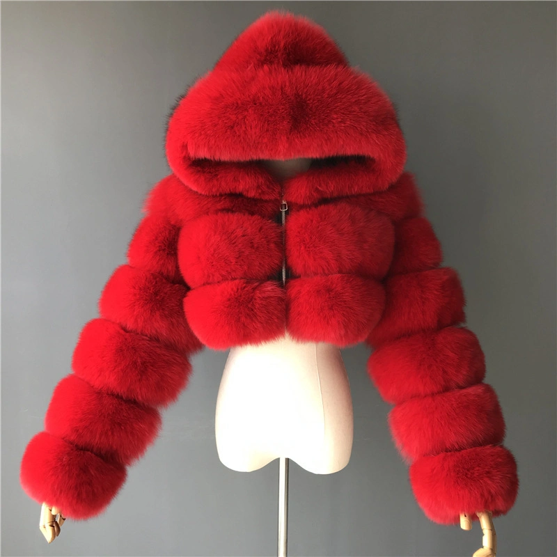 Latest Design 2021 Women Winter Jacket Fur Hood Down Short Coat Women Clothing