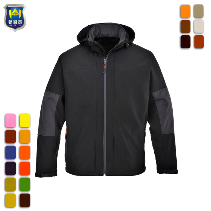 Men Outdoor Windproof High Visibility Softshell Jacket with Reflective Stripe