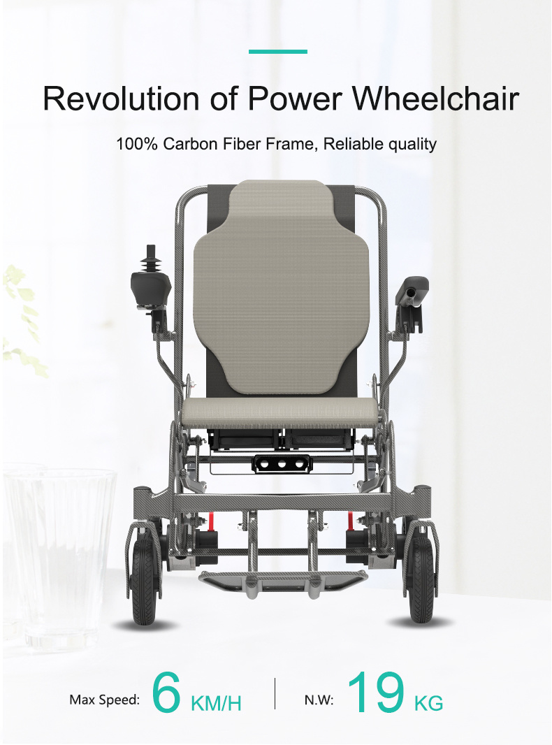 Top Quality Ultra Lightweight Carbon Fiber Electric Power Wheelchair