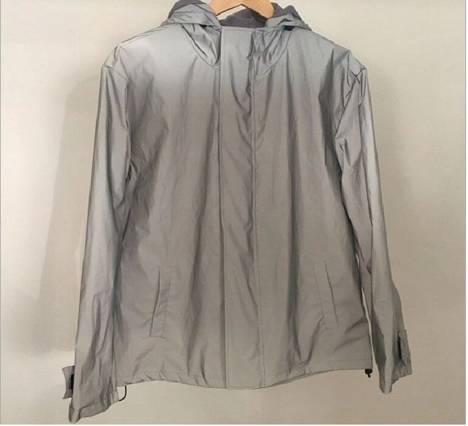Hi Vis Hot Sale Fashionable Custom Silver Reflective Cycling Apparel Jacket Reflective Windproof Running Jacket