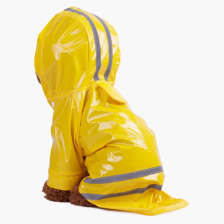 Good Quality Waterproof PU Reflective Dog Hooded Windproof Raincoat