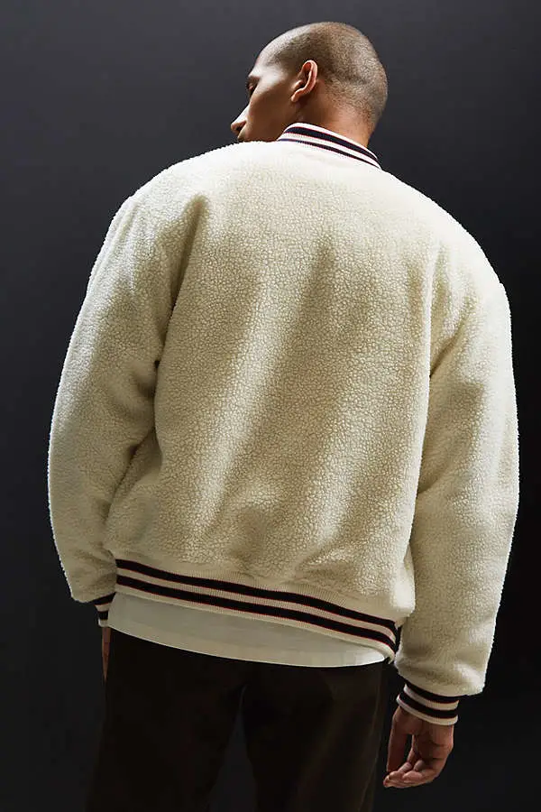 Wholesale Custom OEM Service Casual Sweatshirts Wear Fleece Varsity Men Winter Fleece Jacket