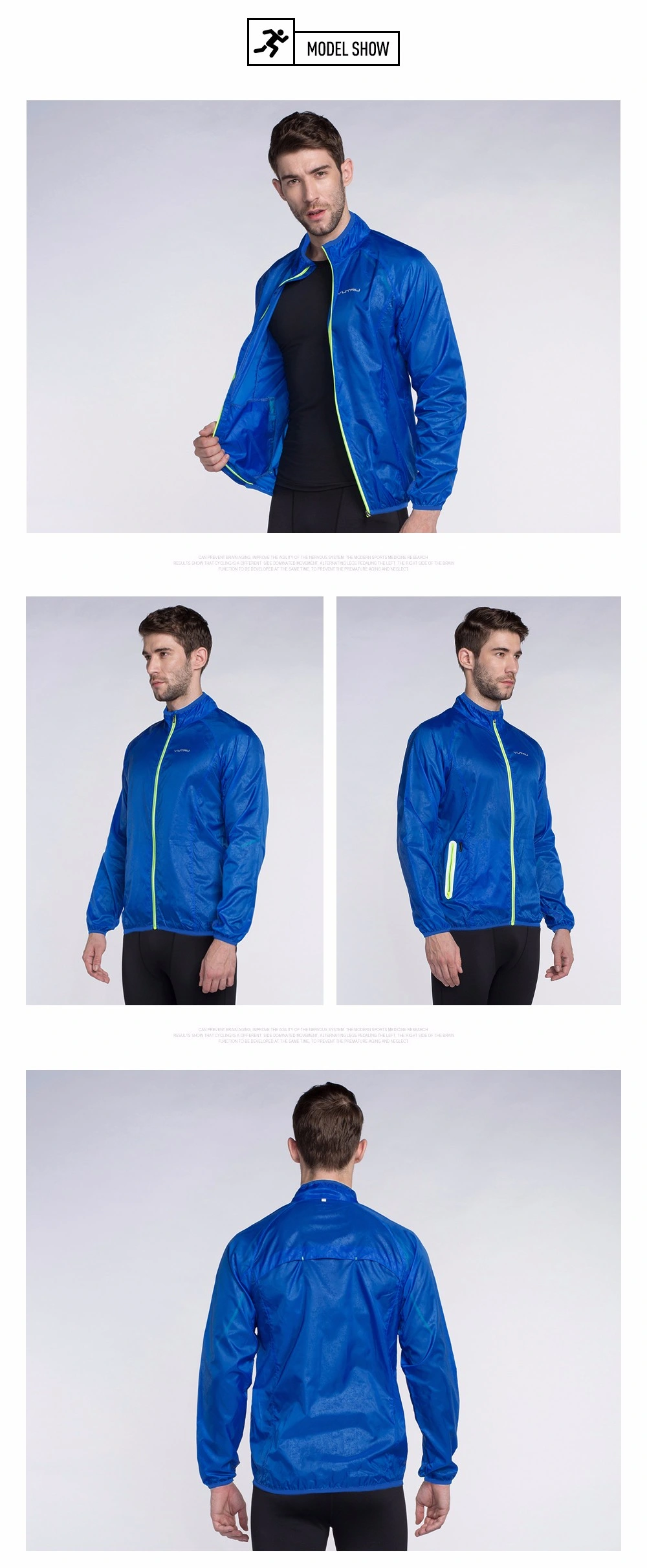 Fashion Men's Windproof Jacket Quick Dry Sport Coat Running Jersey Clothing Training Jogging Wear