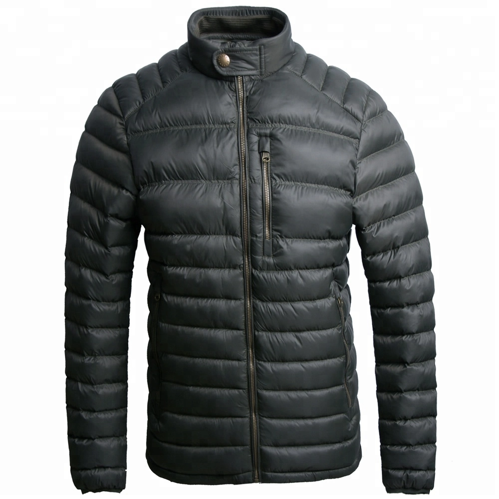 Cheap Winter Quilted Jacket 100% Nylon Stand Collar Men Padding Down Coat Puff Jacket for Men