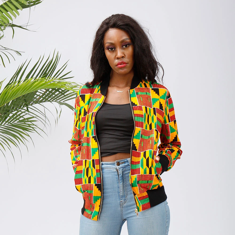 Wholesale Cool Women Jacket Custom Plus Size African Print Warm Jacket Casual Tops for Women 2021