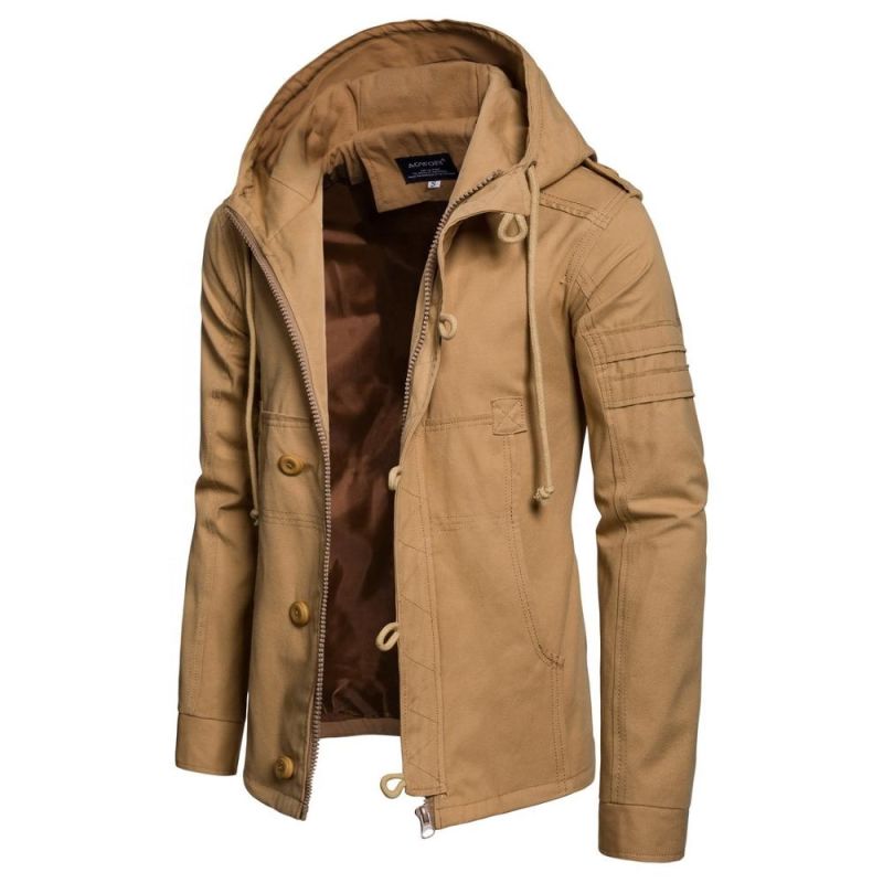 Winter Men Coat Cotton Padded Hooded Down Coat Casual Jacket
