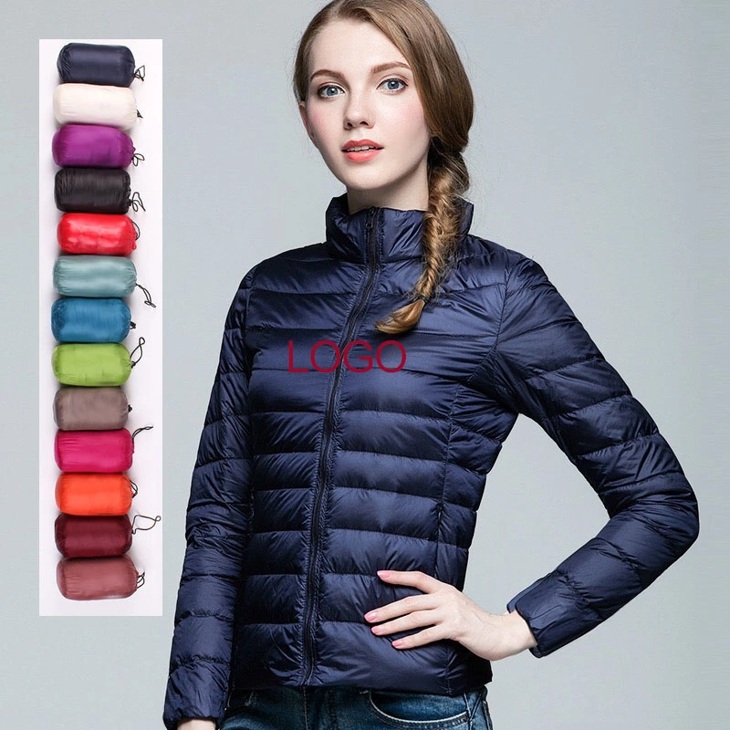 Stock Custom Logo Packable Women Ultra Light Weight Down Jackets for Winter Ladies Down Jacket Wear
