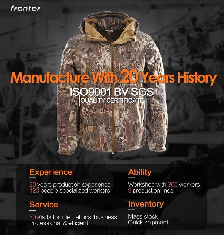 Yellow Python Tactical Waterproof and Breathable Men Tactical Softshell Jacket