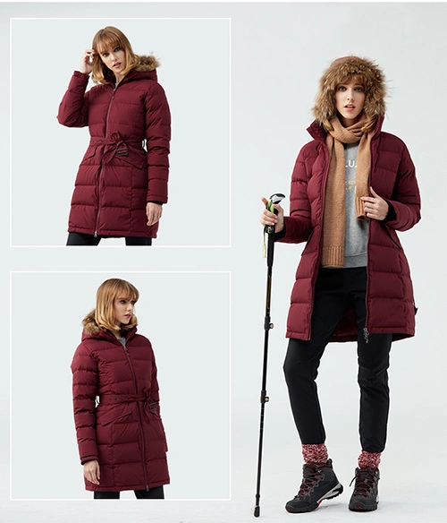 Winter Womens Hood Fur Padded Jacket Ladies Down Jacket on Sale