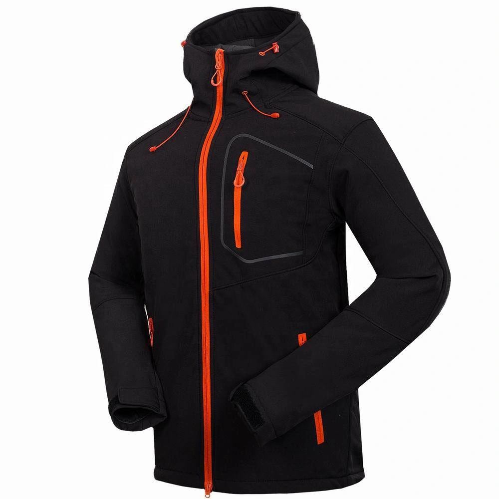 OEM Waterproof Windproof Mens Hooded Zip up Softshell Jacket