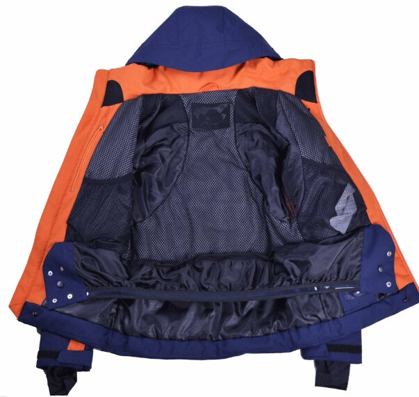 Custom Mens Winter Outdoor/Breathable/Windproof/Waterproof/Softshell Ski Snow Jacket with Hood