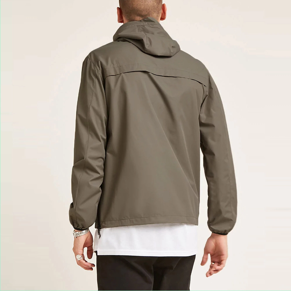 Clothing Factory Custom Partial Zip Front Windbreaker Jacket Mens
