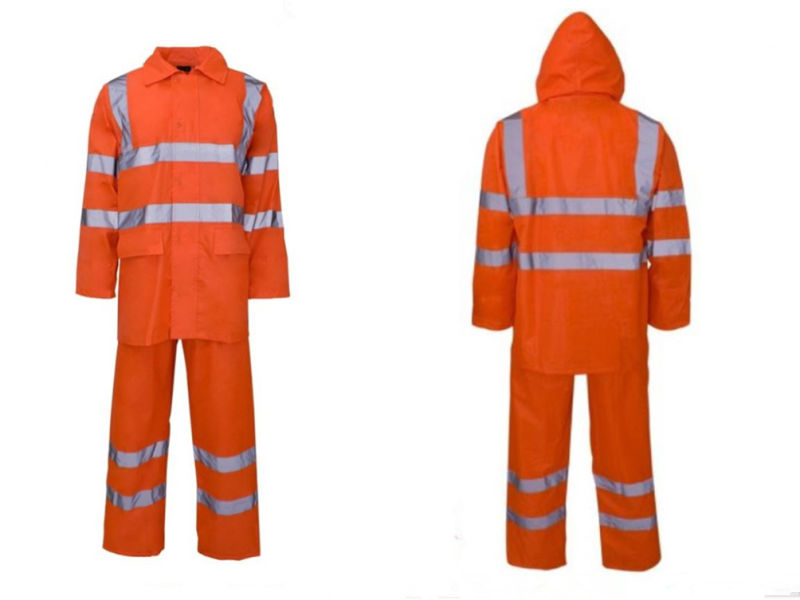 Fluorescent Yellow High Visibility Rain Jackets/Wear Work/Raincoat for Women and Men