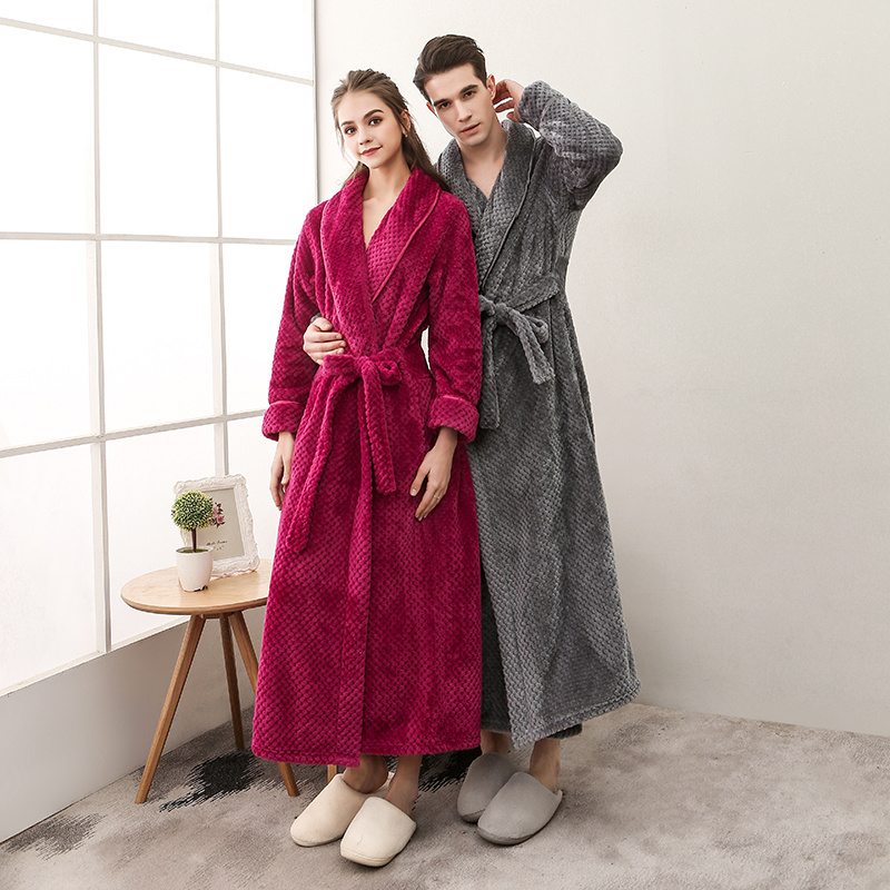 Men Women Warm Bathrobes Men Lady Pajamas Sleepwear