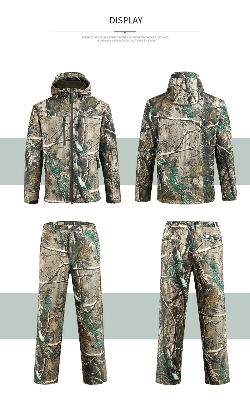 OEM Men Winter Softshell Waterproof Shooting Jacket Warmest Camouflage Hunting Jacket