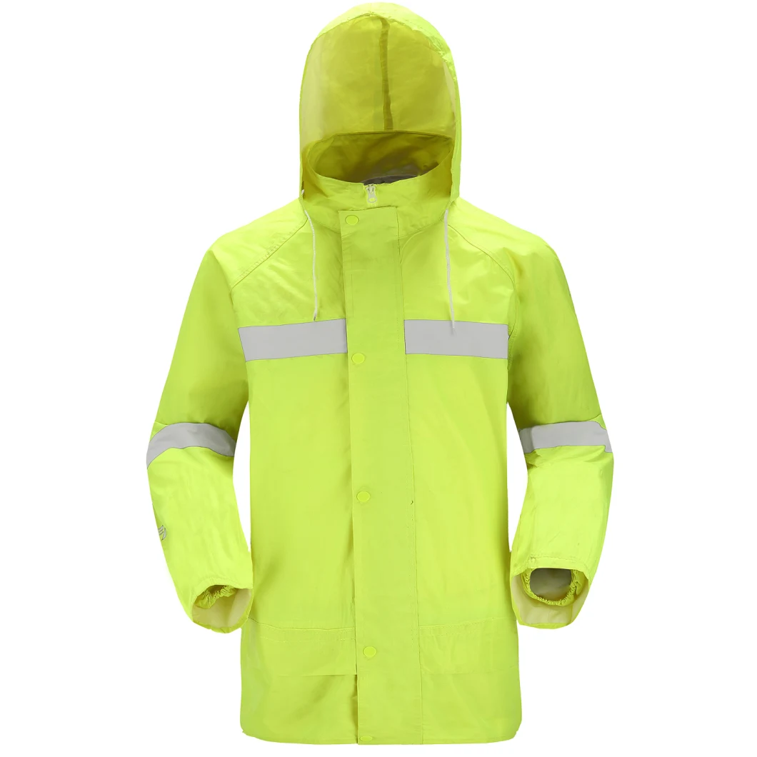 Hi Vis Fluorescent Waterproof Clothing Suit Cycling Safety Reflective Raincoat