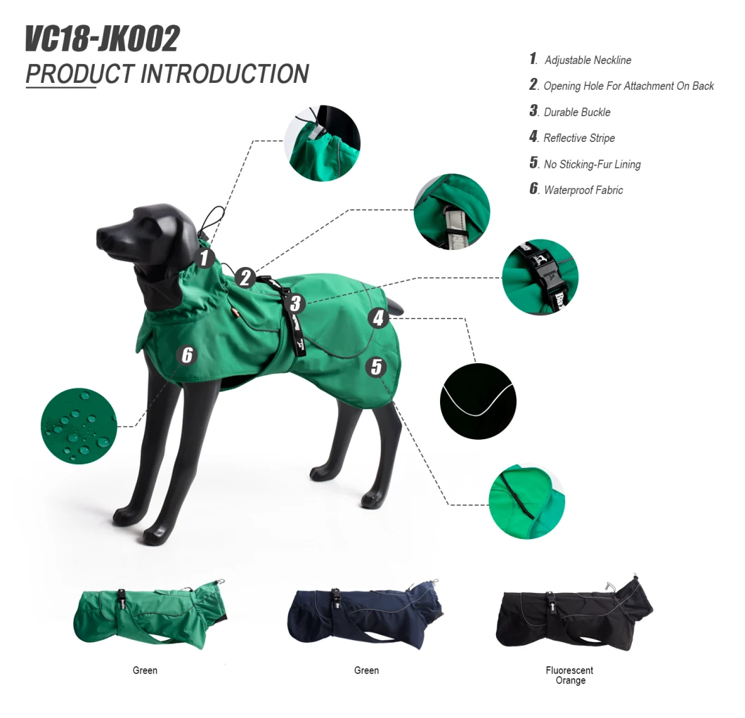 OEM Water Repellent Softshell Dog Jacket Warm Coat Pet Clothes for Spring Autumn