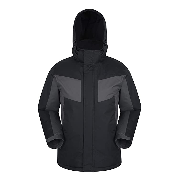 Ruiniu Windbreaker Men's Solid Color Hooded Long Black Windproof Jacket