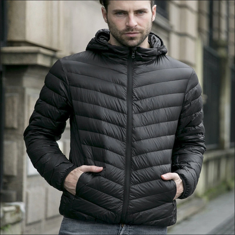 Fashion Casual Winter Hooded Puffer Down Coats Duck Padded Bomber Men Down Jackets
