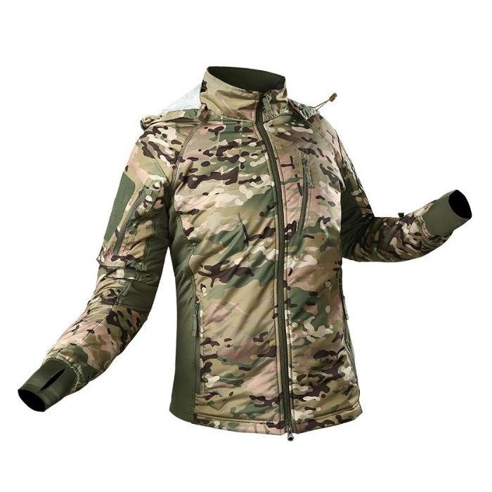 Men's Camo Printing Outdoor Tactical Softshell Jacket with Hood