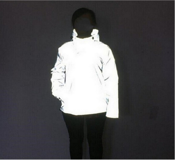 Hi Vis Hot Sale Fashionable Custom Silver Reflective Cycling Apparel Jacket Reflective Windproof Running Jacket