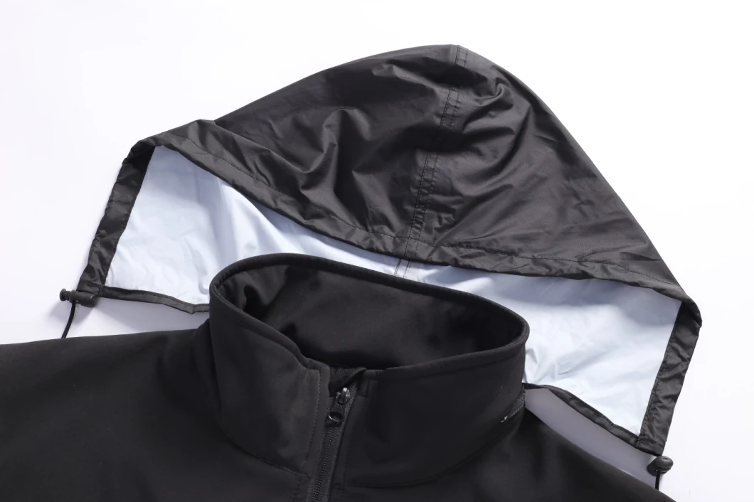 94% Polyester 6%Spandex Mens Winter Outdoor Breathable Windproof Waterproof 8000mm Softshell Jacket for Hood