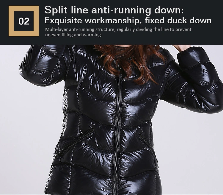 Fashion Duck Feather Padded Down Jacket Women's Thickened Hooded Short Light Down Custom Puffer Jacket