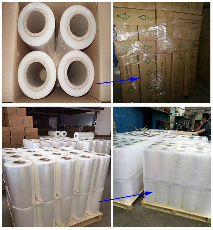 PE LLDPE Material Black Film Type Stretch Wrap for Pallet Wrap