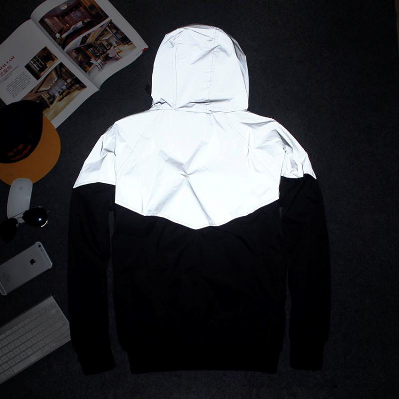 Hi Vis Hot Sale Fashionable Contrast Silver Reflective Jacket with Windproof