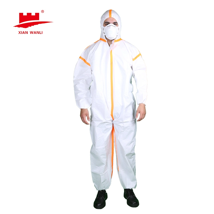 Non Woven Waterproof Coverall Medical Used SMS Protective Clothes Isolation Suit Dust-Proof Blue
