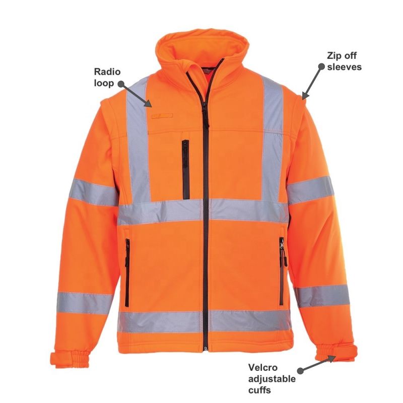 Hi Viz Multi Reflective Softshell Jacket Workwear for Workers