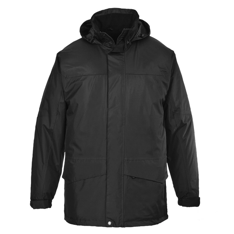Men's Winter Padded Waterproof Jacket Warm Workwear with Hood