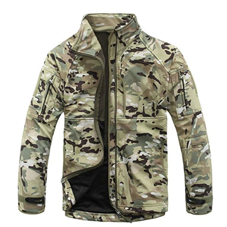 Men's Hunting Waterproof Military Tactical Combat Camo Softshell Fleece Jacket