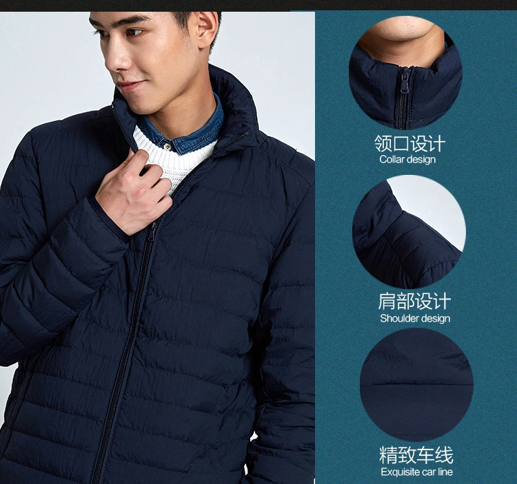 Men's Easy Take Down Jacket with Logo Custom Down Coat Water Proof Down Jacket with Padding