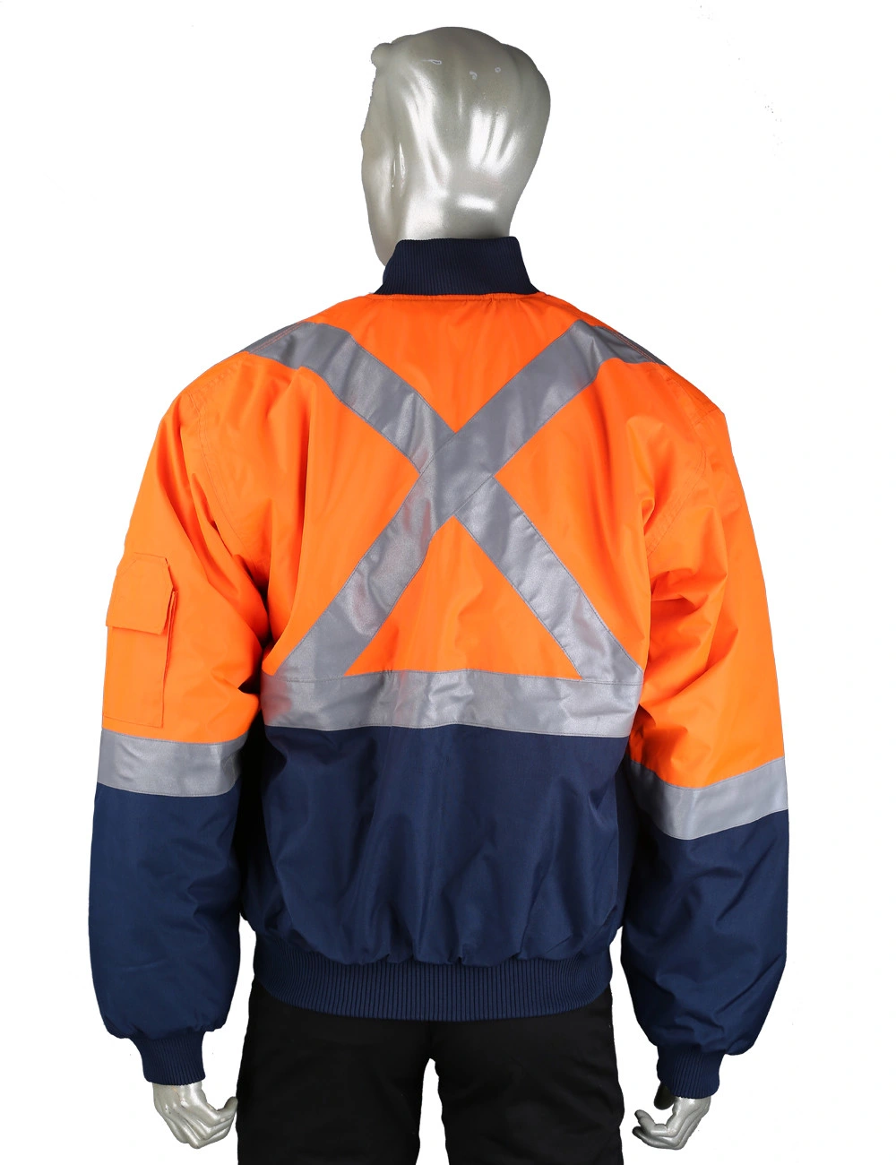 High Visibility Oxford Windproof Padded Jacket with Reflective Tape