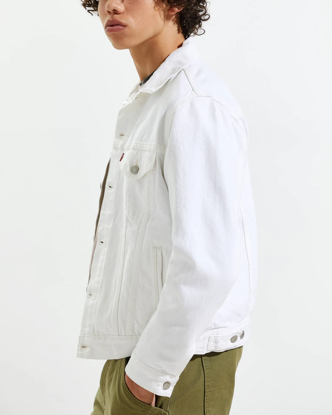 Wholesale Custom Fashion High Quality Mens Denim Jackets White Jackets for Men 100%Cotton
