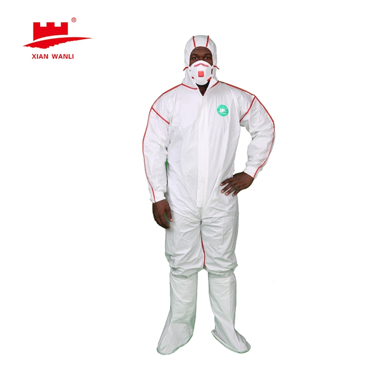 Non Woven Waterproof Coverall Medical Used SMS Protective Clothes Isolation Suit Dust-Proof Blue