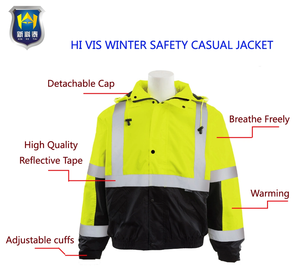 Hi Vis Safety Casual Winter Jacket Custom Sportswear Women Coat Softshell Jacket