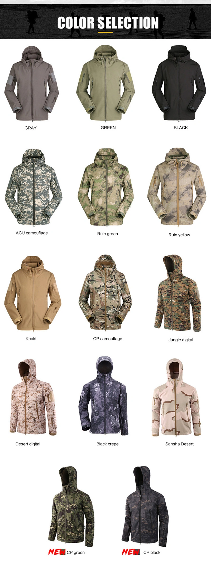 Windbreaker Softshell Army Camouflage Tactical Combat Hooded Outdoor Men Jacket