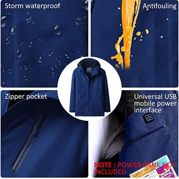 Far Infrared Technology Custom Winter Clothing Men Lightweight USB Heated Down Jacket