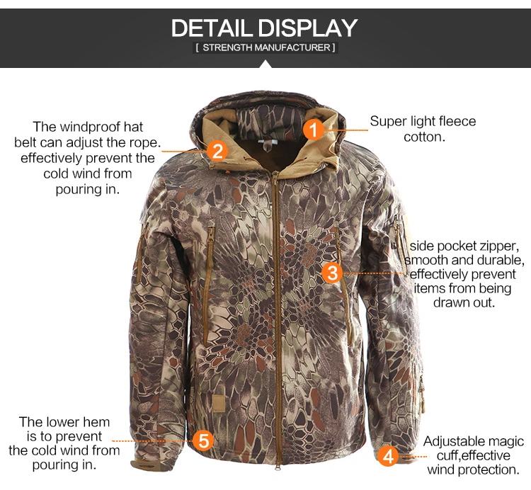 Yellow Python Tactical Waterproof and Breathable Men Tactical Softshell Jacket