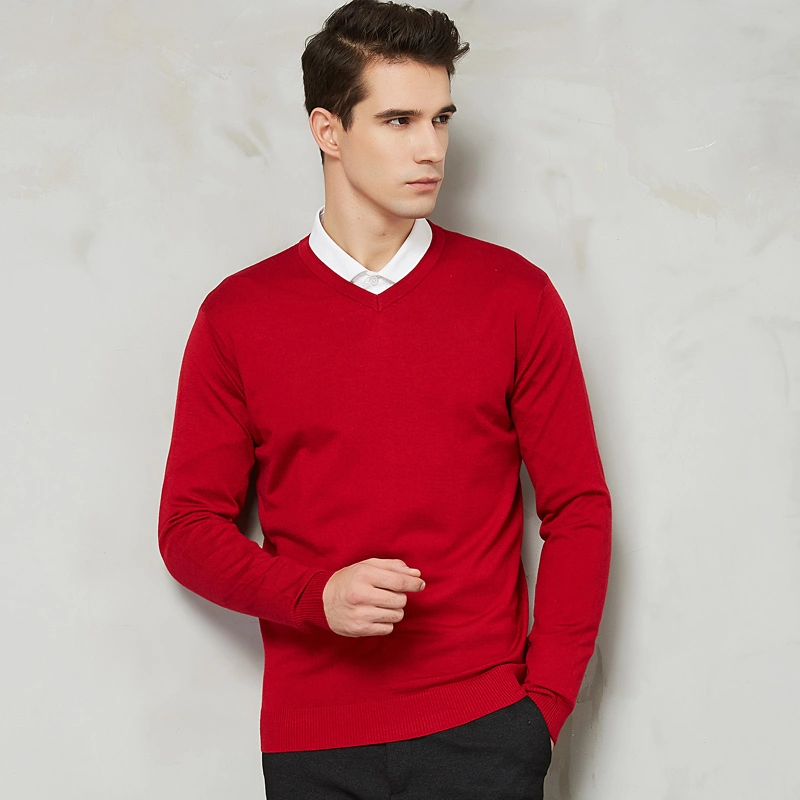 Men's Winter Textured Pullover Clothes Round Neckline Sweater