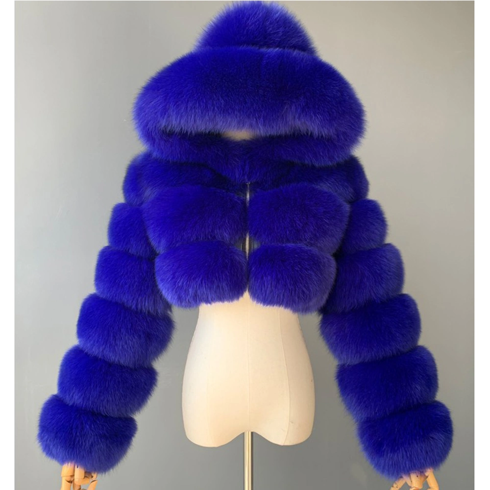 Latest Design 2021 Women Winter Jacket Fur Hood Down Short Coat Women Clothing