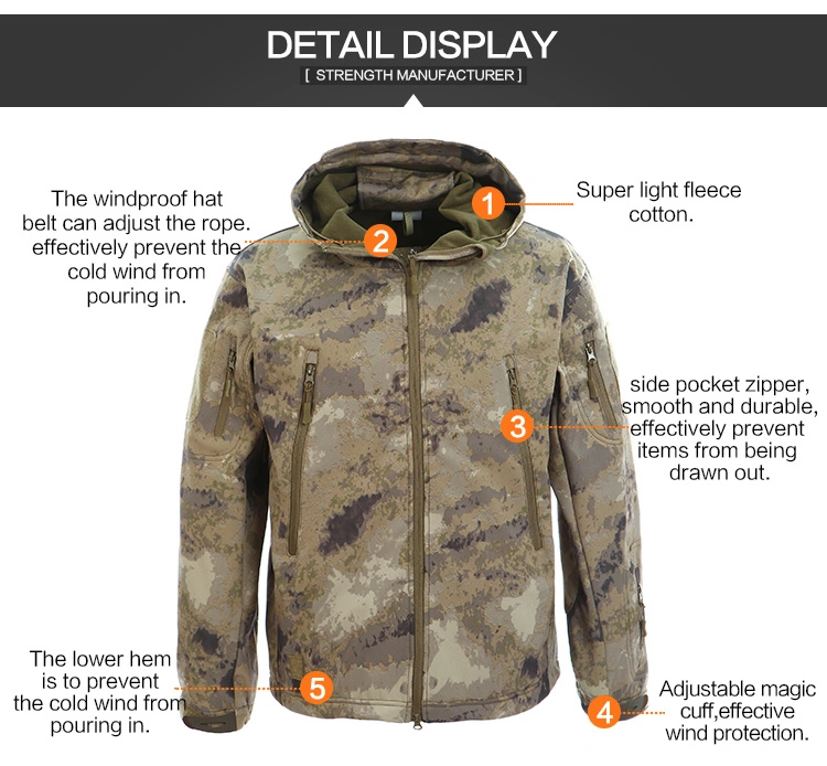 Outdoor Waterproof Men Tactical Softshell Jacket