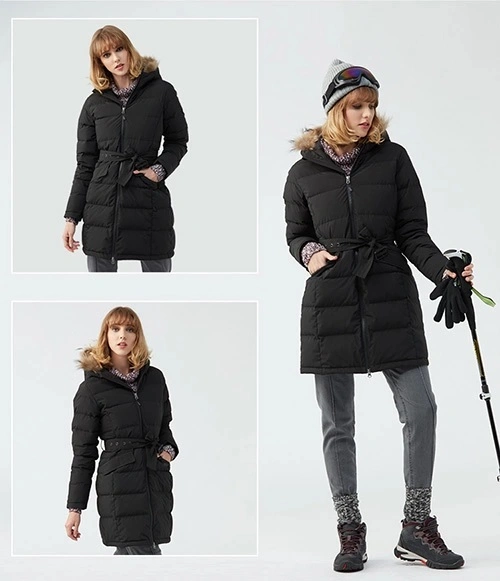 Winter Womens Hood Fur Padded Jacket Ladies Down Jacket on Sale
