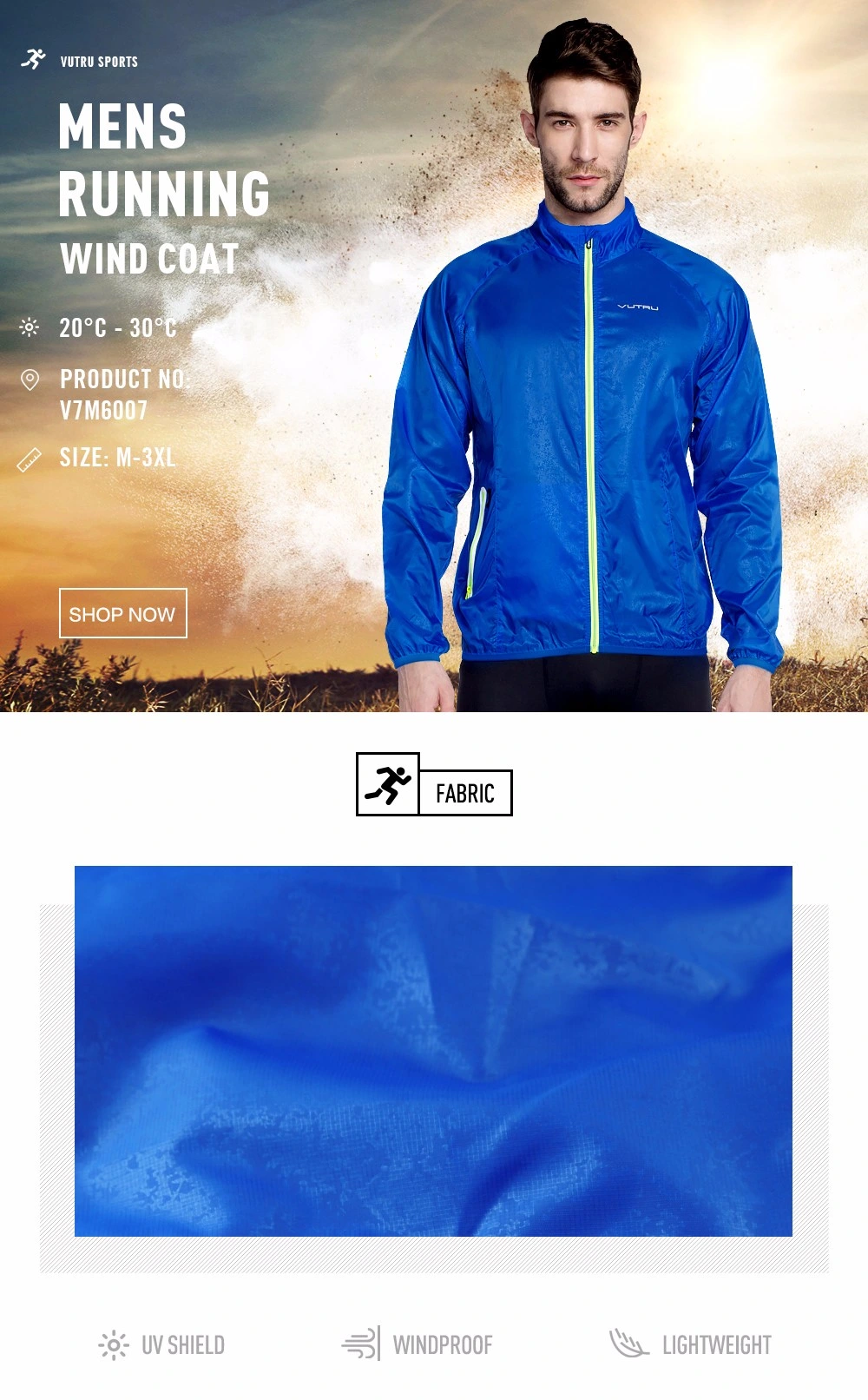 Fashion Men's Windproof Jacket Quick Dry Sport Coat Running Jersey Clothing Training Jogging Wear
