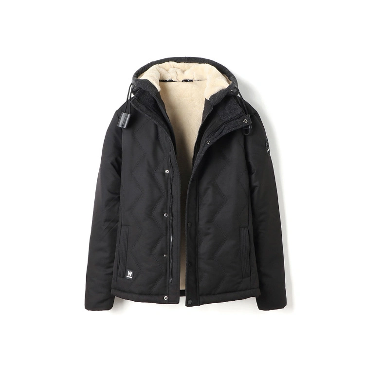 Winter Men's Padded Jacket Coat Thermal Fleece Lining Windproof Parka