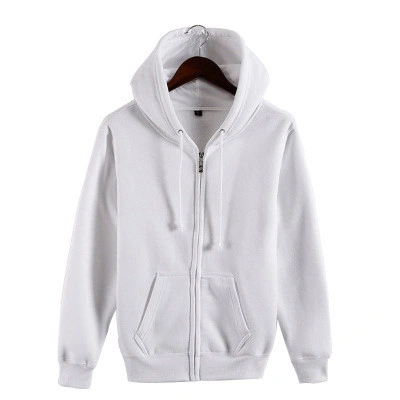 Blank Full Face Zip Streetwear Hoodie Jacket Drawstring Sports Hoodies with No Labels