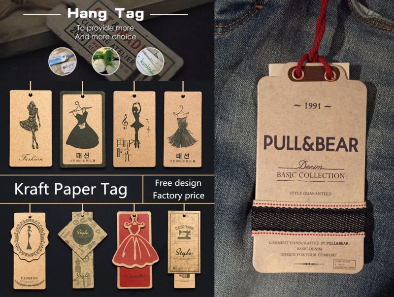 Wholesale Cardboard Kraft New Jeans Men's Wear Hang Tag for Clothing