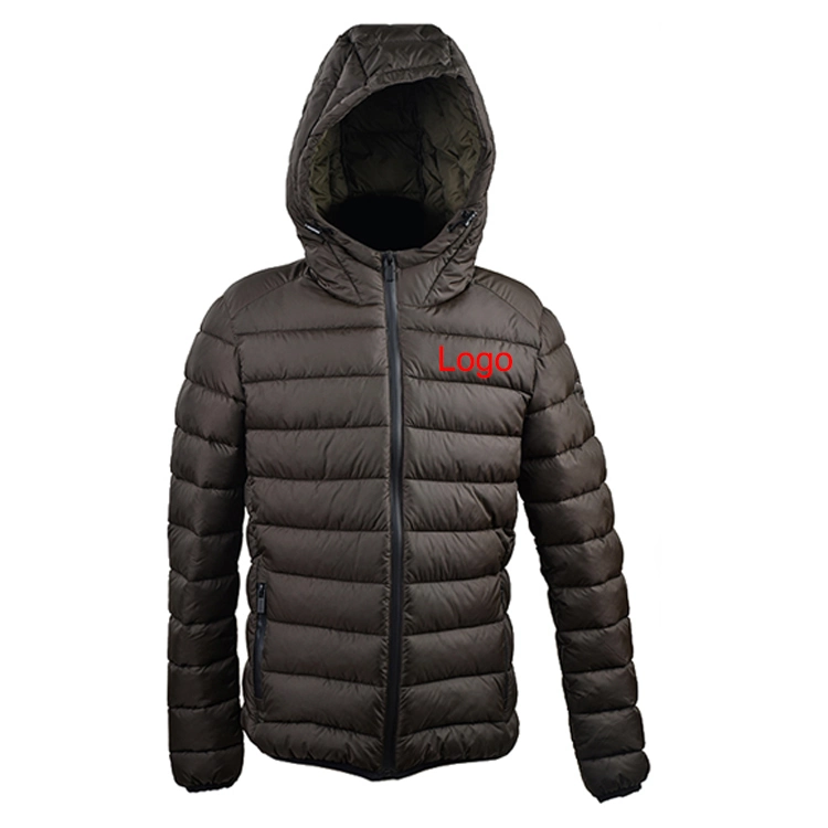 Custom Wholesale Casual Warm Hooded Mens Coat Light Puffer Winter Down Jacket for Men